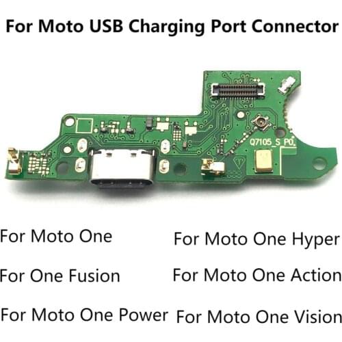 50PCS Charging Port For Moto One One Power Fusion Hyper Action Vision Macro Charger Dock Connector Flex Cable