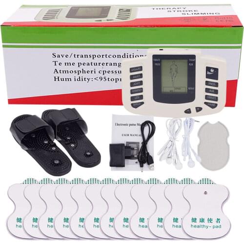EMS Body Electrical Muscle Stimulator Russian/English Button Therapy Massage Pulse Tens Acupuncture Back Neck Slipper Massage