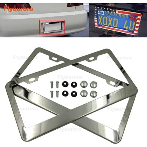 1 set USA America Canada License Plate Holder Frame stainless steel Black/sliver Number License Plate Bracket Frame Holder