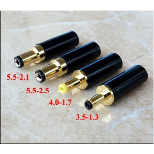 1pcs Original Pure Gold-plated DC power supply plug 5.5*2.1 /5.5*2.5/ 4.0*1.7/ 3.5*1.3mm