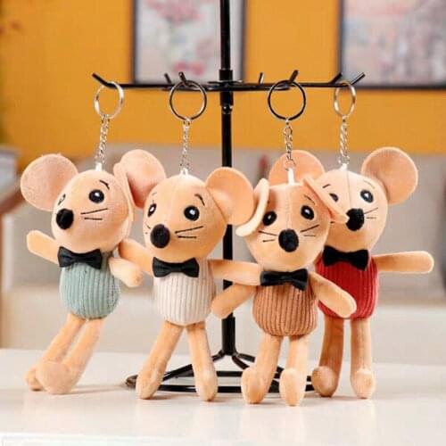10PCS 16cm Simulation Mouse Favorite Decoration Bag Plush Mini Pendant Keychain Doll Ring Toy