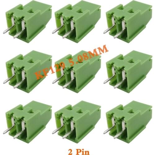 KF129 5.08mm 2Pin PCB Screw Terminal Block Connector Straight Pin KF129 300V 25A Terminals Green