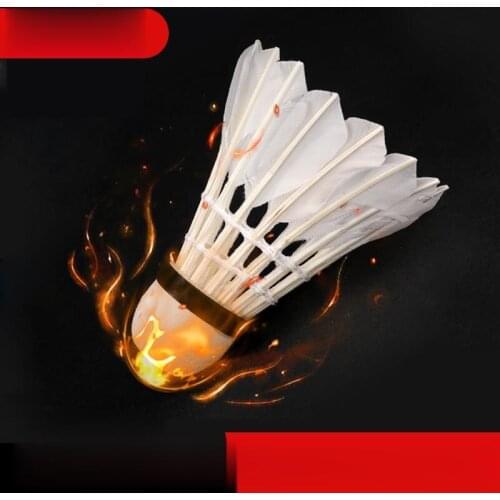 6Pcs/12Pcs Goose Feather Badminton Resistant Badminton Game Training Goose Curving Hair Foam/Fiber Ball Head