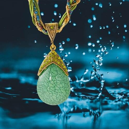 Bohemian Jewelry Statement Necklaces Women Vintage Rhinestone Pendant Collar Geometric Chains Jewelry Necklaces For Teen Girls