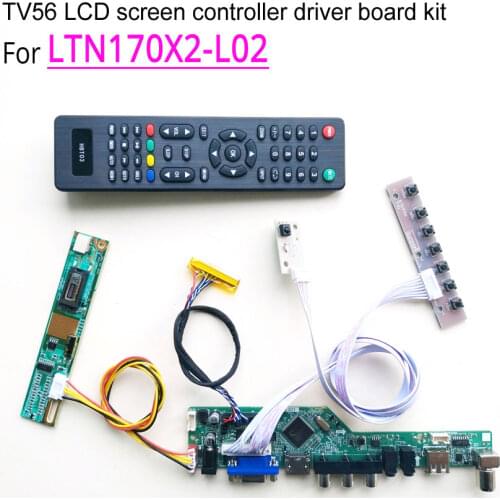 For LTN170X2-L02 laptop LCD monitor 1440*900 1-lamp LVDS CCFL 17" 60Hz 30pin /VGA/AV/USB/RF TV56 controller driver board kit