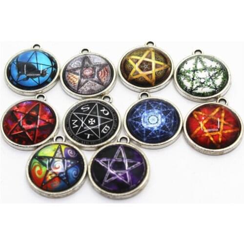Hot selling 10pcs Mix Star charm hanging dangle charms for bracelets necklace jewelry accessory glass pendants charms