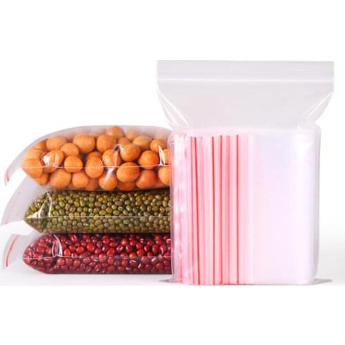 80%HOT100Pcs Storage Bag Thick Resuable PE Clear Plastic Bag for Daily Use