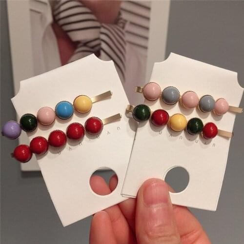 Cute vintage retro candy color round ball dot hairpins hairgrips hairclips hair clips grips barrette accessories