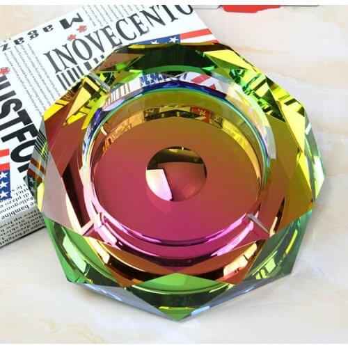 Fashion crystal ashtray creative trend large boutique European home living room creative gift LOGO custom