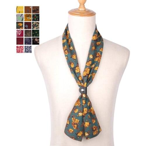 Fashion Cotton Scarf for Women Men Casual Floral Print Scarves Spring Autumn Ladies Wrap Thin Soft Pocket Square