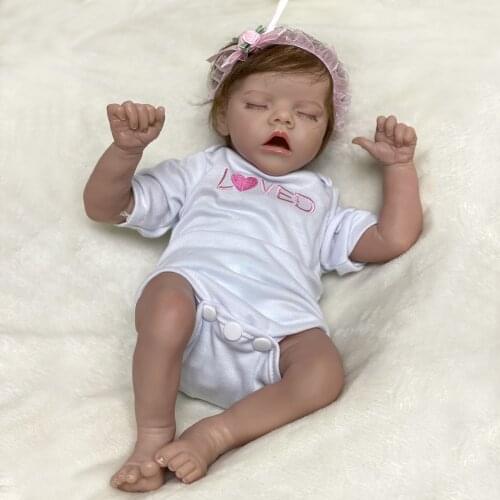 Adolly 18 Inch Realistic Reborn Baby Doll Soft Weighted Collection Simulation Silicone Vinyl Newborn Lifelike Girl Toy 18c007c