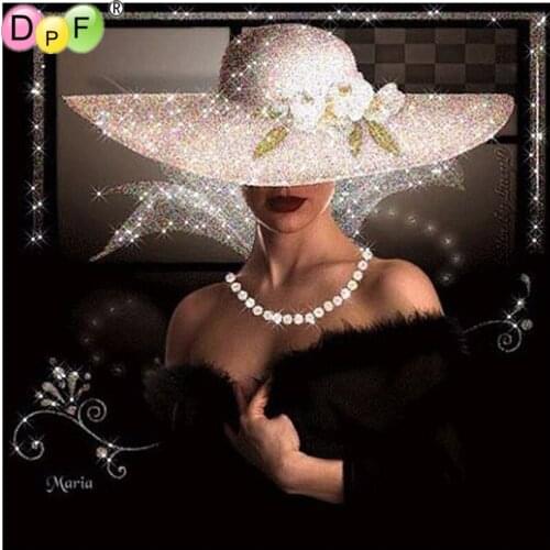 DPF New Diamond Embroidery hat beauty diy Diamond Painting crystal Mosaic Pattern Full Square Rhinestone Cross Stitch Home Decor