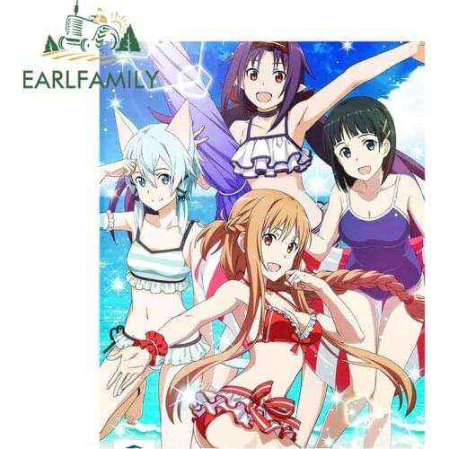 EARLFAMILY 13cm x 10.4cm for Sword Art Online Car Stickers Creative Decals Trunk Skateboard Waterproof Occlusion Scratch Decor