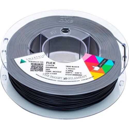 SMARTFIL FLEX, 1.75mm, TRUE BLACK, 330g Smart Materials 3D printing filament