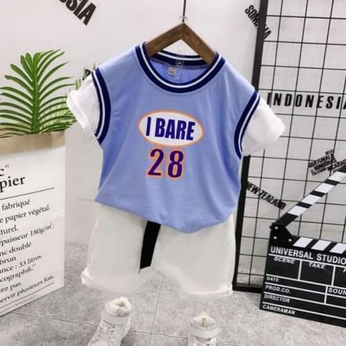 New Childrens Clothes Sets Baby Boys Girls Sports Clothes Outfit Cute Children Summer Cotton 2-7Y Kids T-Shrit + Shorts Suit