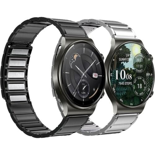 Upgrade Titanium Grey Watch Strap For Huawei GT2E GT 2 Pro Band 22mm Stainless Steel Magnetic Chain Correa For GT2 46mm Magic2