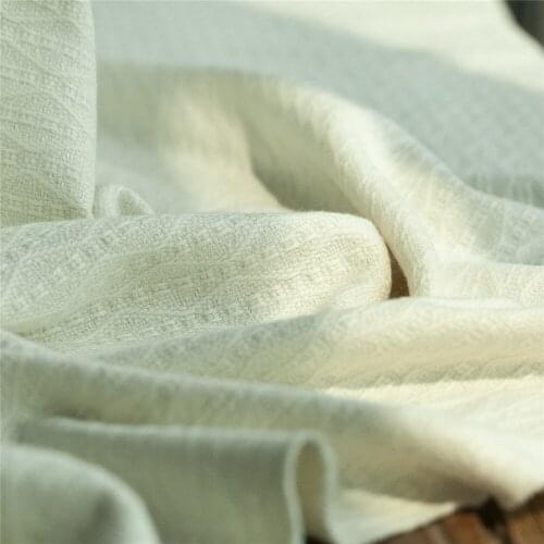 Yarn-dyed beige color knit twist heavy wool blends cotton fabric,sewing for sweater,jacket,dress,suits,pants,craft by the yard