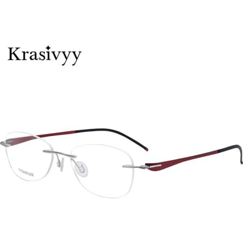 Krasivyy Rimless Glasses Frame Women Quality Pure Titanium Screwless Myopia Eyewear Men Prescription Frameless Eyeglasses Frame