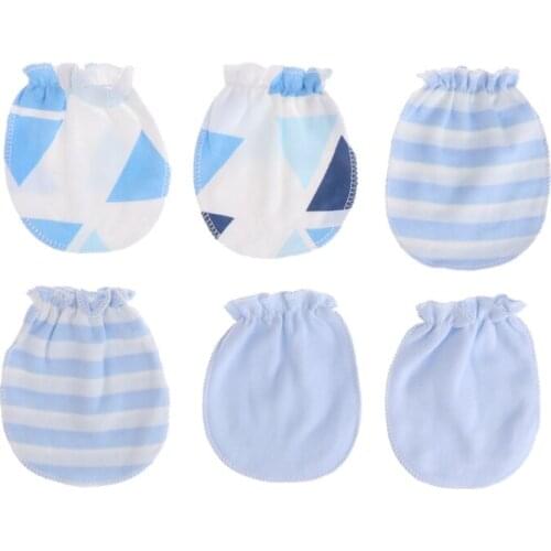 3Pairs Baby Anti Scratching Gloves Fashion Newborn Protection Face Cotton Scratch Mittens