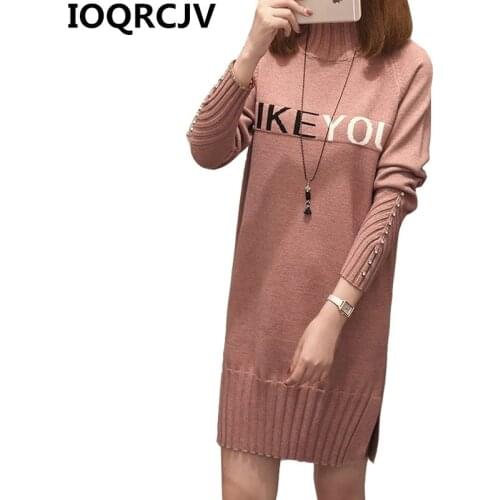 Women Autumn Winter Sweater Knitted Dress Beading Sweater Dress Slim Elastic Turtleneck Long Sleeve Sexy Lady Bodycon Dresses