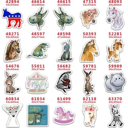 DIY Craft Supplies Sewing Accessories Cartoon Donkey Printed Planar Resins Mold 10 Pieces. PR-42894