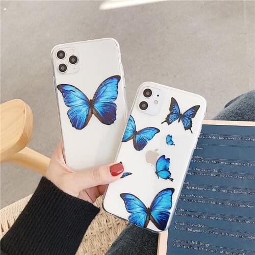 Lovebay Transparent Cute Butterfly Phone Case For iPhone SE 2020 11 Pro Max Soft TPU Clear Back Cover For iPhone 6 6s 7 8 Plus