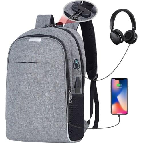 15.6" Laptop Backpack USB Charging Backpack Travel Daypacks Male Anti Theft Mochila Leisure Large Capacity Men Schoolbag