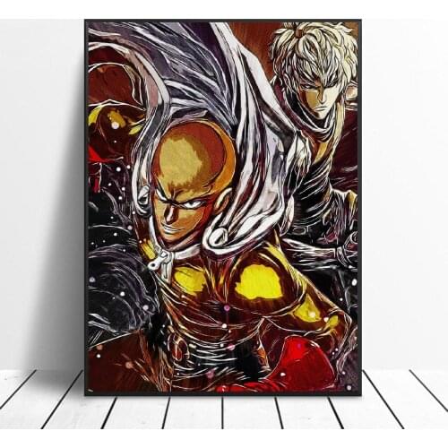 Saitama and Genos Canvas Painting Wall Art Pictures prints home decor Wall poster decoration for living room