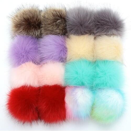 8/10/12/15cm False Hairball Hat Ball Sofe Pom Pom DIY Ball Wholesale Cap Accessories Multicolor Faux Fox Fur PomPom With Buckle