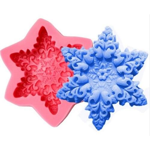 Hexagon Snowflake Chocolate Candy Silicone Mold Handmade Sugar Craft Cake Decoration Mold Baking Tool