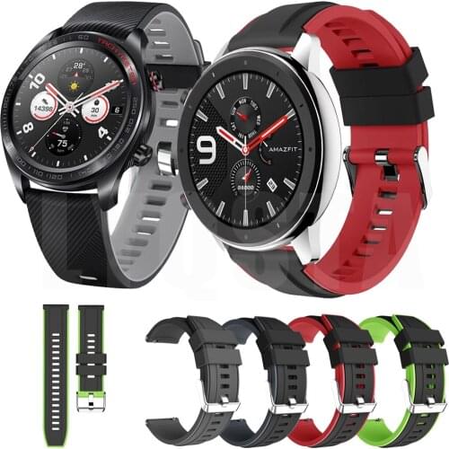 22mm Silicagel For Huawei watch GT Band Strap for Galaxy Watch 46mm HONOR Magic Bracelet Amazfit GTR 47mm Smartwatch Watchband