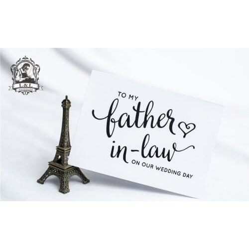 C16-Wedding Card - to my father in low/mother in low - Sweet Love Note On Our Wedding Day - Anniversary or Valentine Thank You