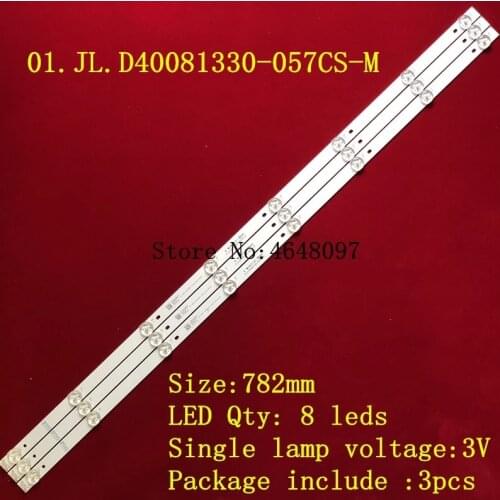 3V/LED 782mm LED Backlight strip 8 lamp For 39 40 inch TV LED39K1800 01.JL.D40081330-057CS-M