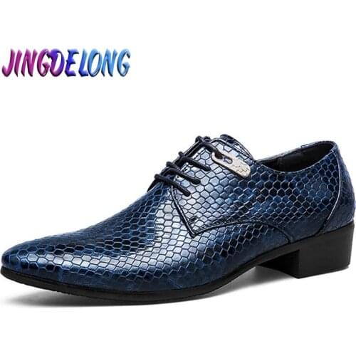 Brand Mens Dress Shoes Designer Snake Men Oxford Shoes Casual Business Luxury Original Men Pointed Shoes Men Dress Boat Shoes
