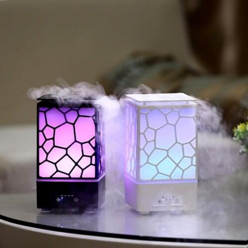 Water Cube Aroma Diffuser Essential Oil Diffuser LED Lights Ultrasonic Air Humidifier Timing Home Air Purifier