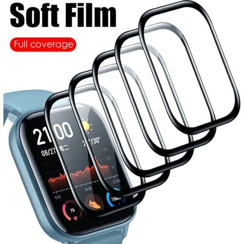 2PCS Curved Edge Protective for Xiaomi Amazfit GTS BIP glass accessories film for Huami Amazfit Bip S/Bip Lite screen protector