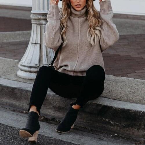 2021 New Womens Patchwork Reverse Line Jumper Pullover Bohemian Turtleneck Sweater Knitwear Winter Tops Female Holiday Sweater