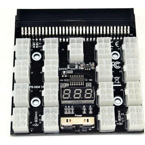 PCI-E 12V 17x 6Pin Power Supply Breakout Board Adapter for HP Server PSU GPU