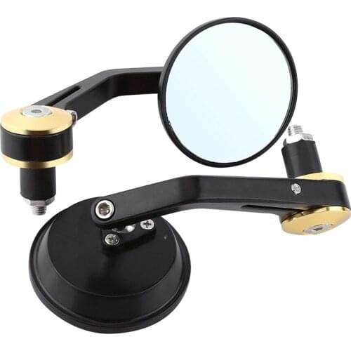 2pcs/Pair Motorcycle Rear View Mirrors Round 7/8" Handle Bar End Motorbike Side Mirror For most of motorcycle, street bikes