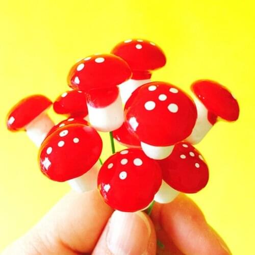 50Pcs/mushrooms/fairy garden gnome/moss terrarium home decor/crafts/bonsai/bottle garden/miniatures/home table decor/L020-L026