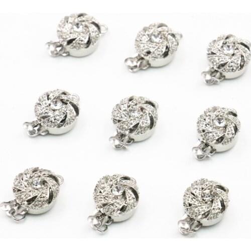 6x12mm 10PCS Clasp Hook Accessories DIY Necklace Bracelet Silver-Color Button Machining Snap Parts Jewelry Making Finding A343
