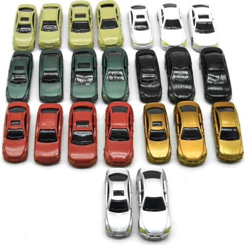 50pcs 1:75 Architectural ABS Plastic Scale Model Car For Train Layout Toys