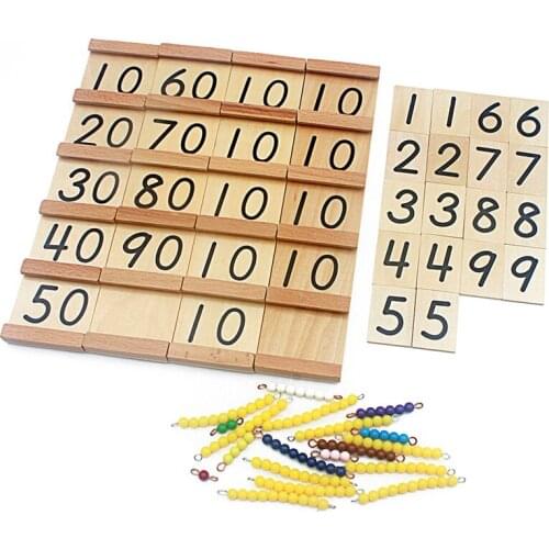 Simple Version Montessori Wood Seguin Teens And Tens Boards Color Beads Bar Toys For Children Early Childhood Preschool Training