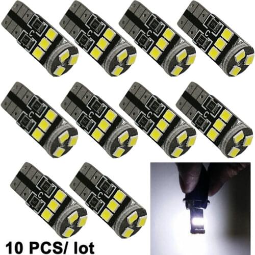 HYZHAUTO 10Pcs T10 LED Car Light Bulbs 2835 9Smd 194 168 501 Canbus Maker Lights Auto Reading /Door/Wedge Lamp White DC12V