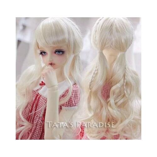 1/3 1/4 size BJD.MDD doll with wig imitation mohair plait big fish ball double ponytail doll accessories