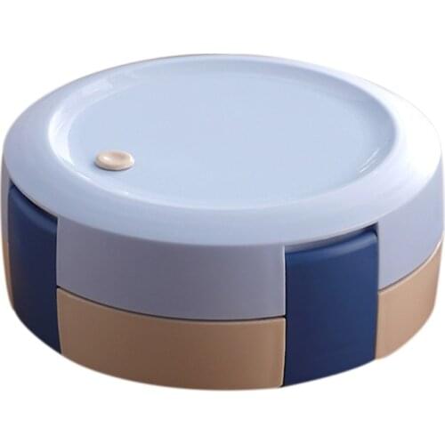 Lunch Box Round Food-Storage Container Stainless Steel Portable Multi Purpose for Company Picnic Trip Family Leftovers