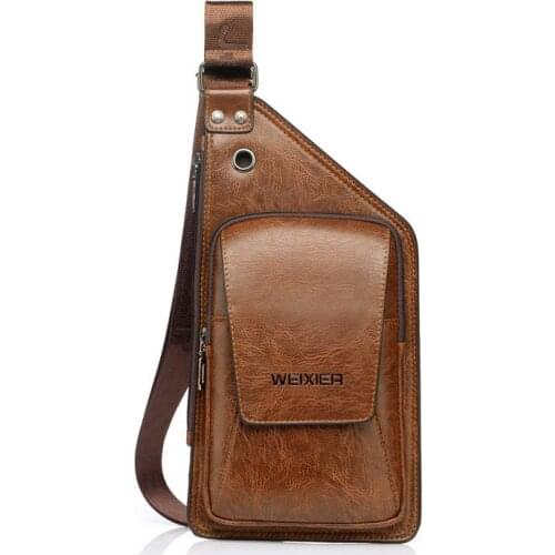 Weysfor New Men Messenger Bags Crossbody Bag Mans Vintage Crossbody Shoulder Bag Man Business Sling Bag Male Casual Chest Pack