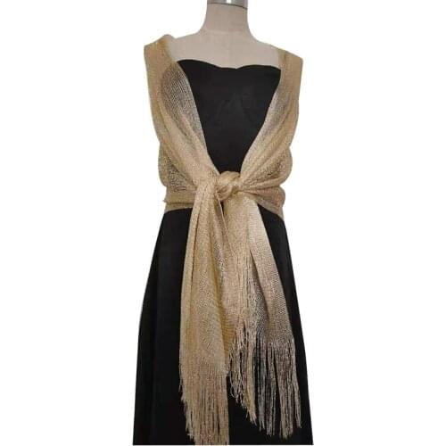 New Women Evening Dress Shawl Scarf Female Dancing Party Wedding Tassel Scarves Wraps Foulard Femme Elegant Solid Evening Scarf
