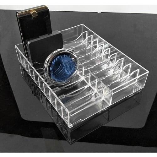 Transparent Acrylic Powder Cake Display Stand Case Jewelry Box Makeup Organizer Cosmetic 20 Slots Storage Holder