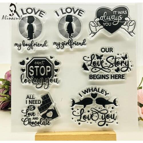 CLEAR STAMPS Can't Stop To Love You Scrapbooking Handmade Card Album Paper Craft Rubber Transparent Silicon AlinaCraft
